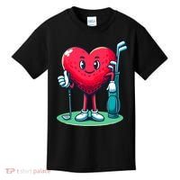 ValentineS Day Heart Shaped Golf Lovers Player Golfers Kids T-Shirt thumb 0