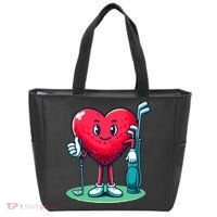 ValentineS Day Heart Shaped Golf Lovers Player Golfers Tote Bag thumb 0