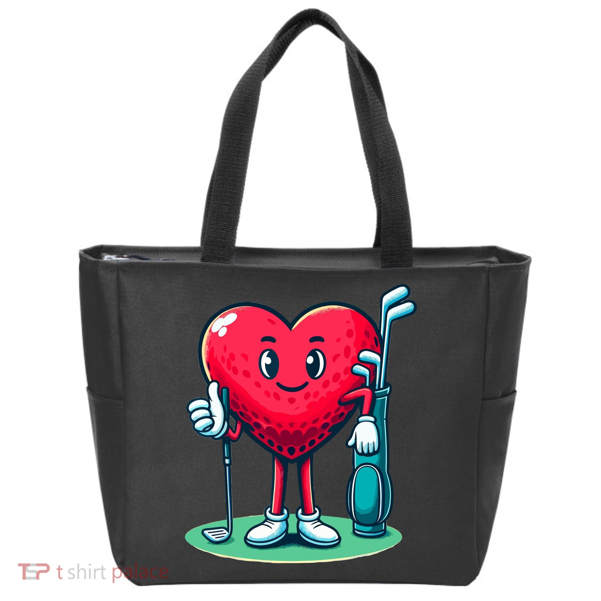 ValentineS Day Heart Shaped Golf Lovers Player Golfers Tote Bag