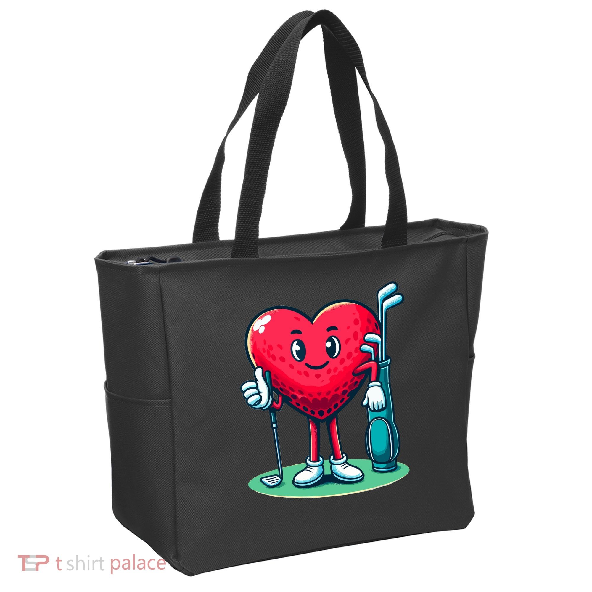 ValentineS Day Heart Shaped Golf Lovers Player Golfers Tote Bag