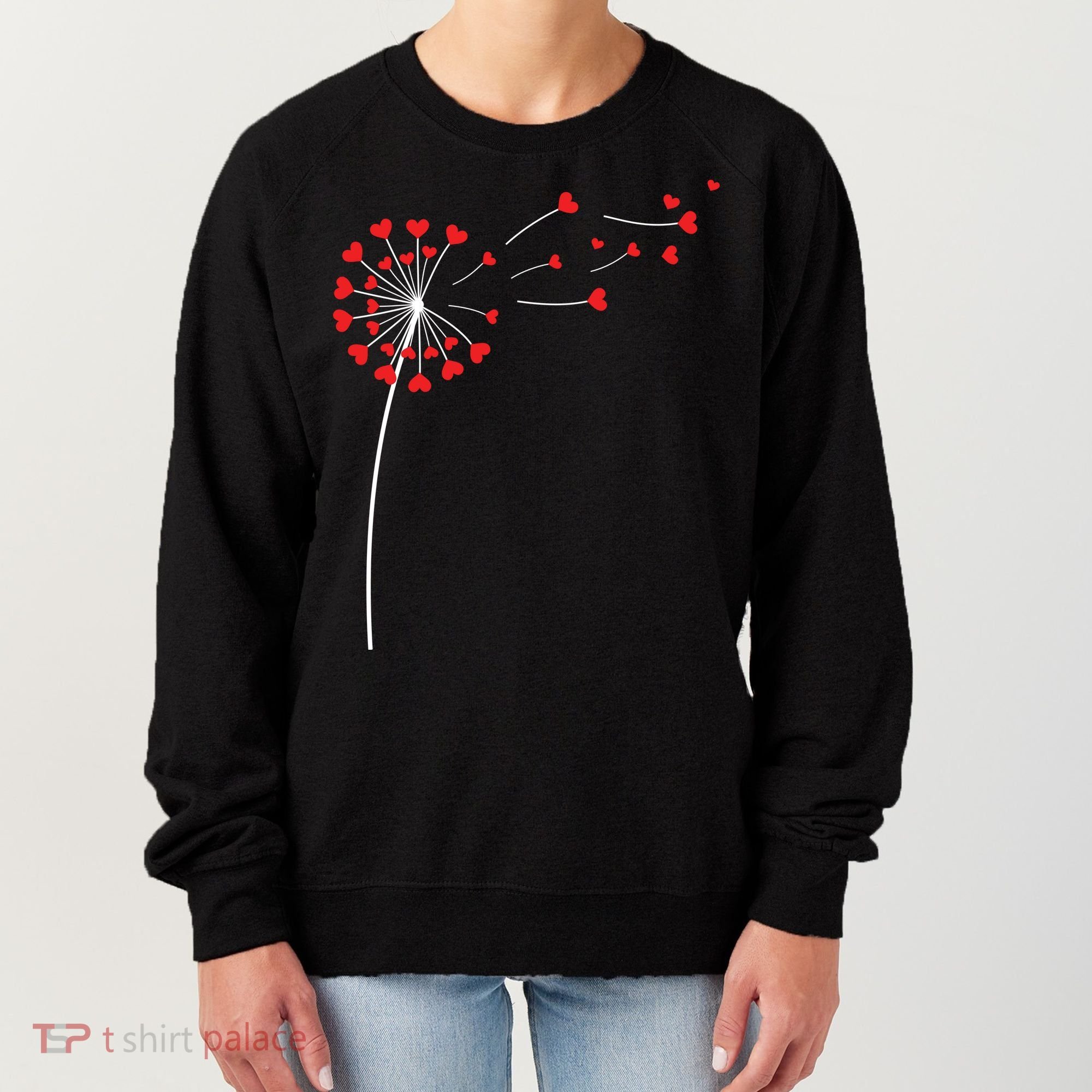 Valentines Day Heart Dandelion Cute Women's Sweatshirt