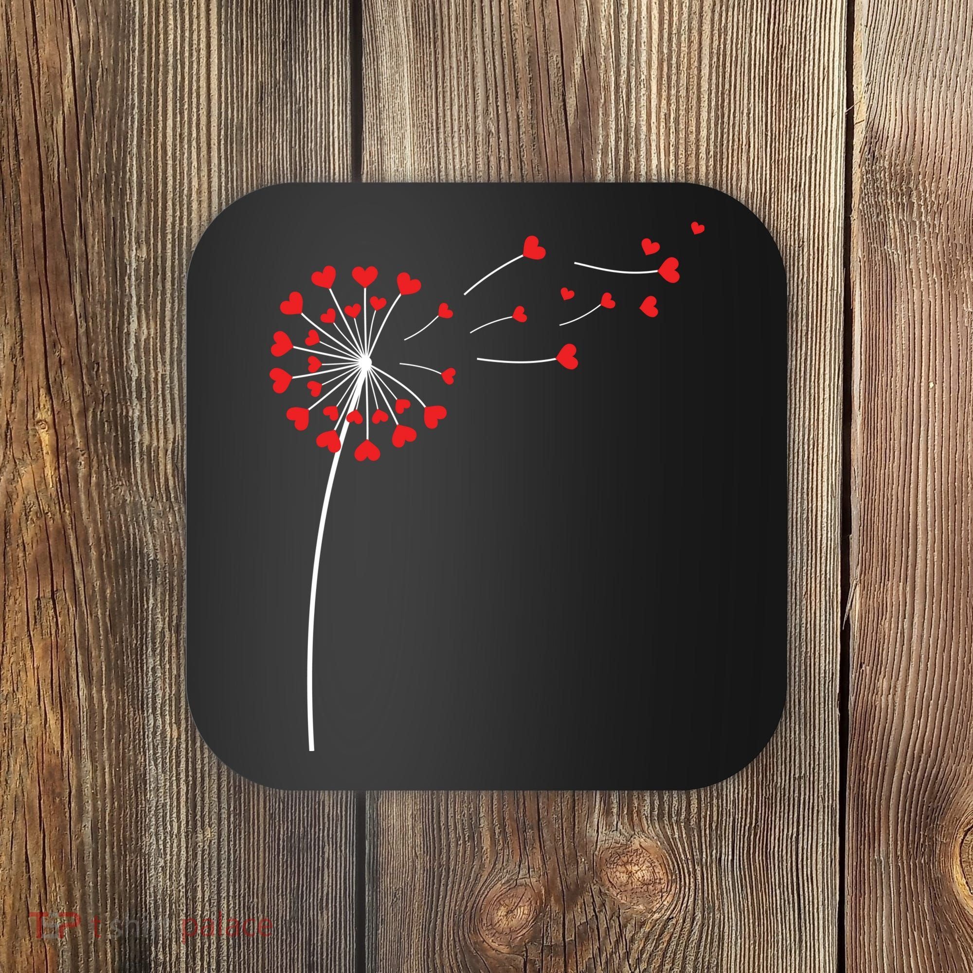 Valentines Day Heart Dandelion Cute Coaster