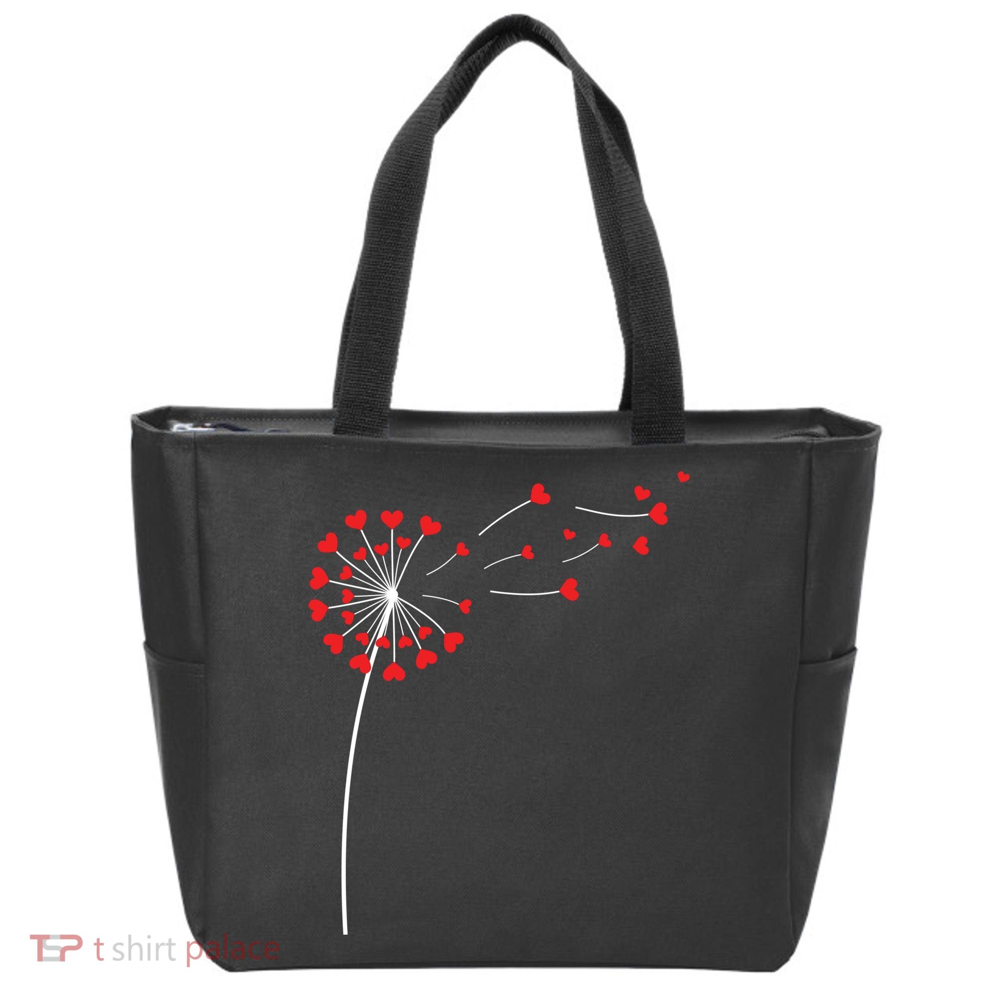 Valentines Day Heart Dandelion Cute Tote Bag