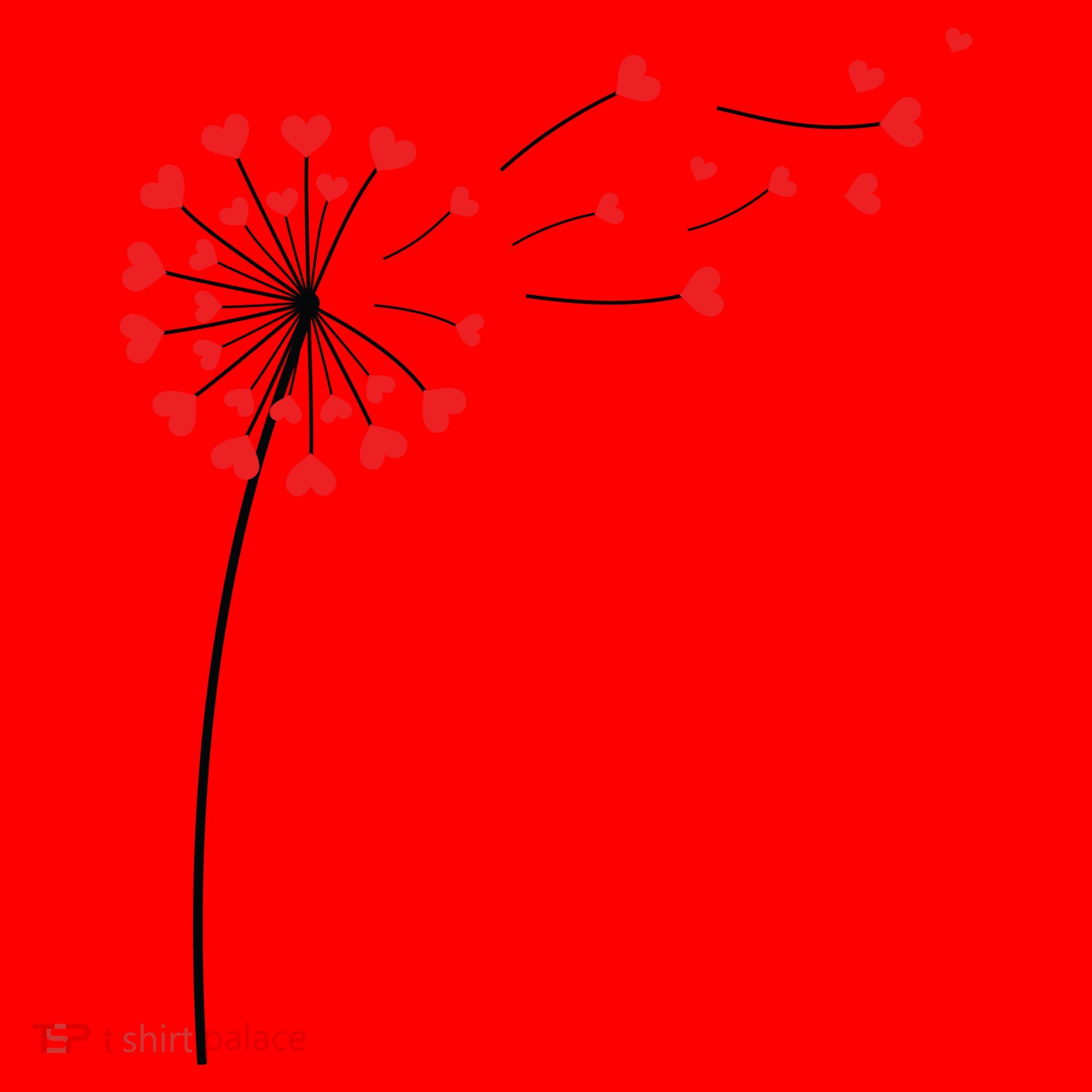Valentines Day Heart Dandelion Cute Santa Hat