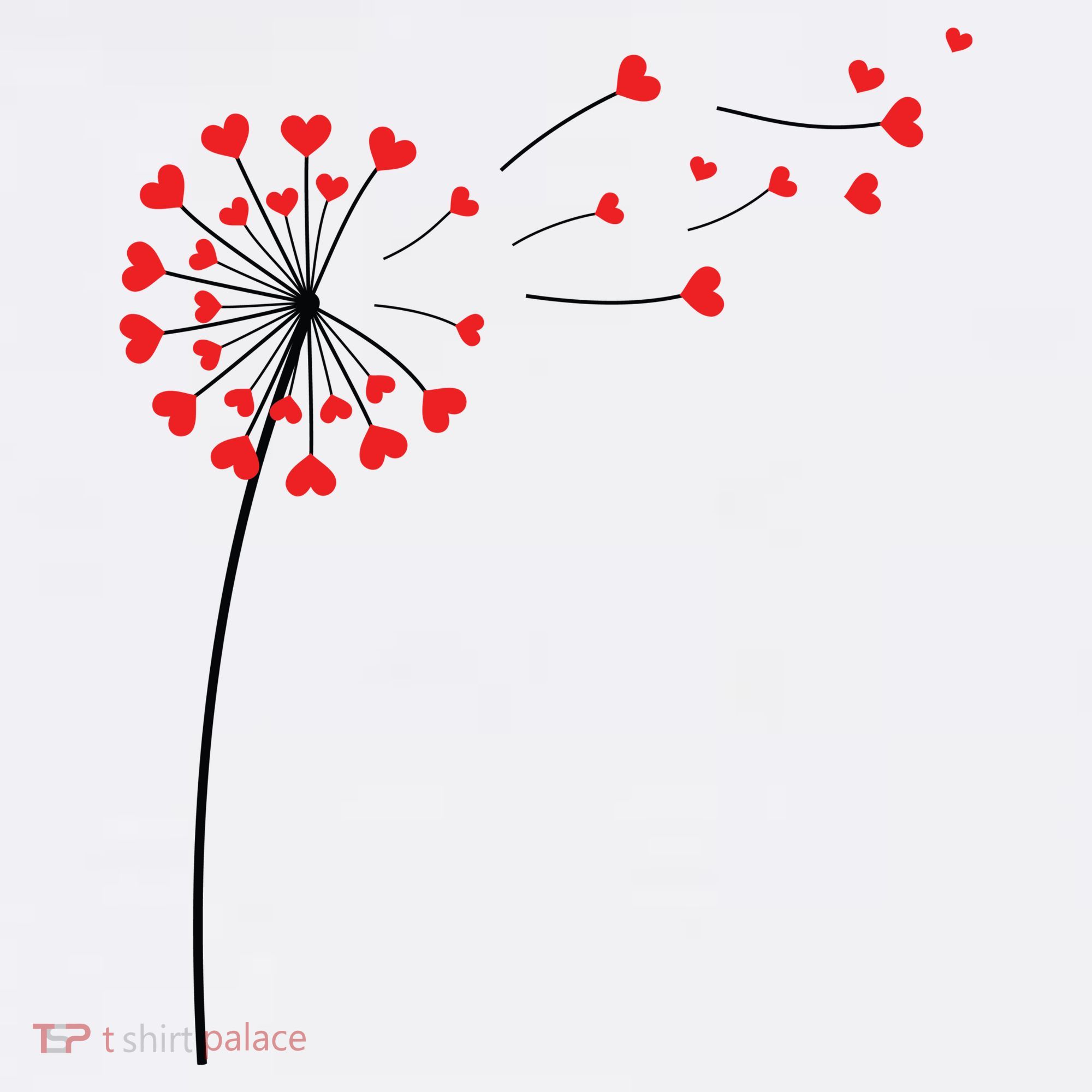 Valentines Day Heart Dandelion Cute Long Sleeve Shirt