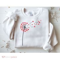 Valentines Day Heart Dandelion Cute Sweatshirt thumb 2