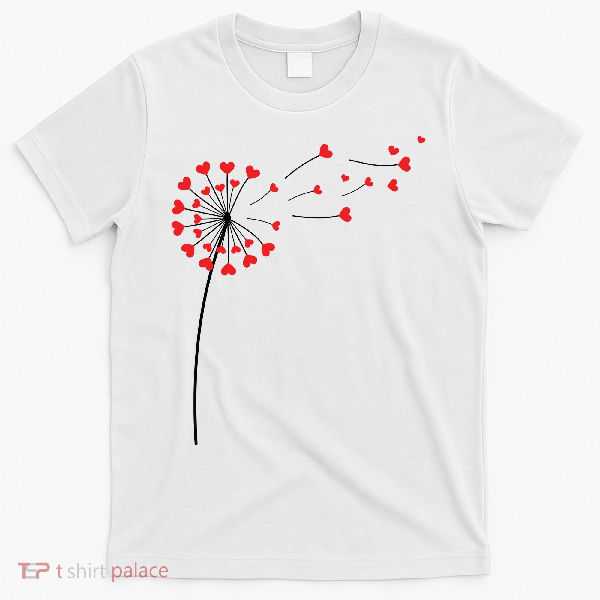 Valentines Day Heart Dandelion Cute T-Shirt