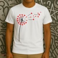 Valentines Day Heart Dandelion Cute T-Shirt thumb 3