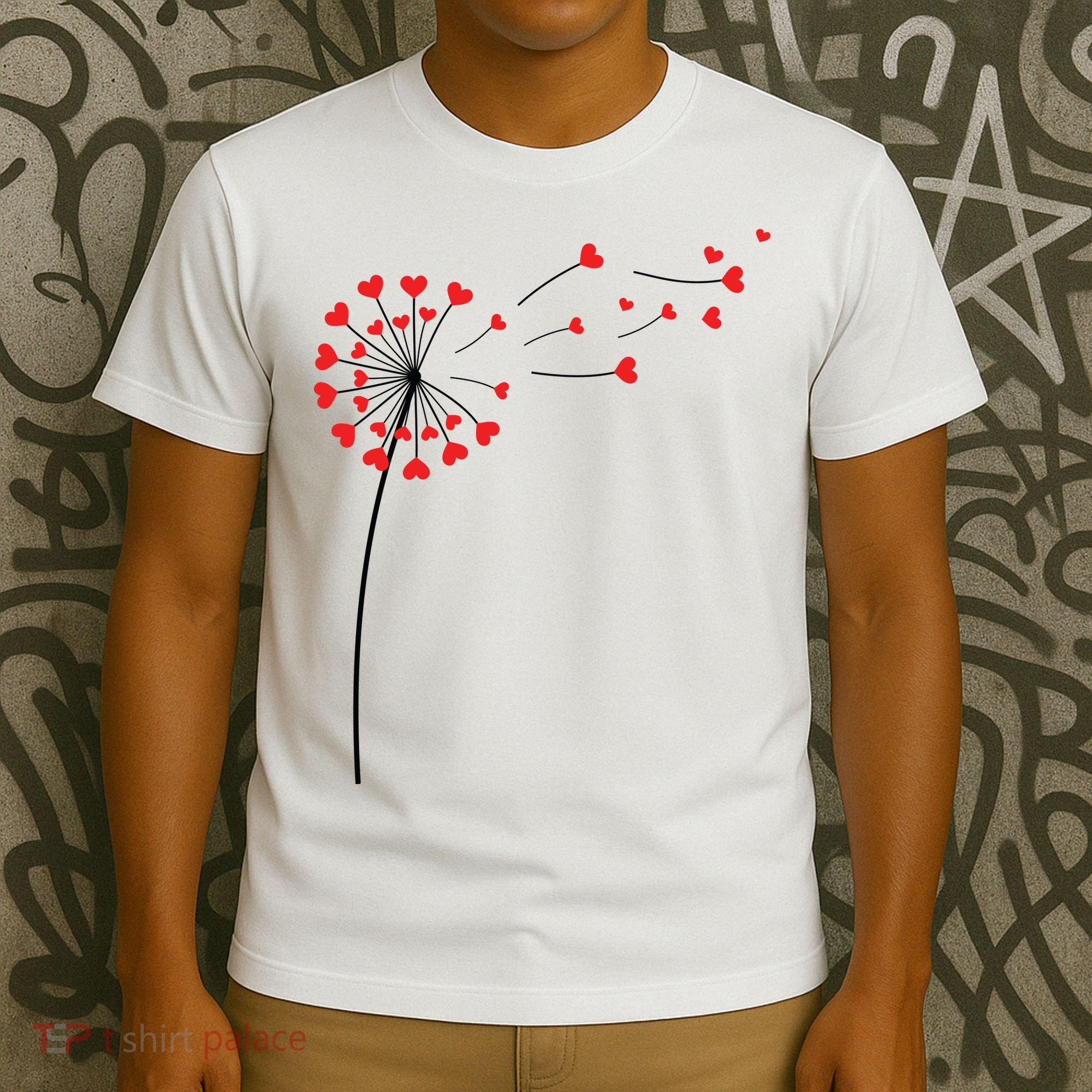 Valentines Day Heart Dandelion Cute T-Shirt