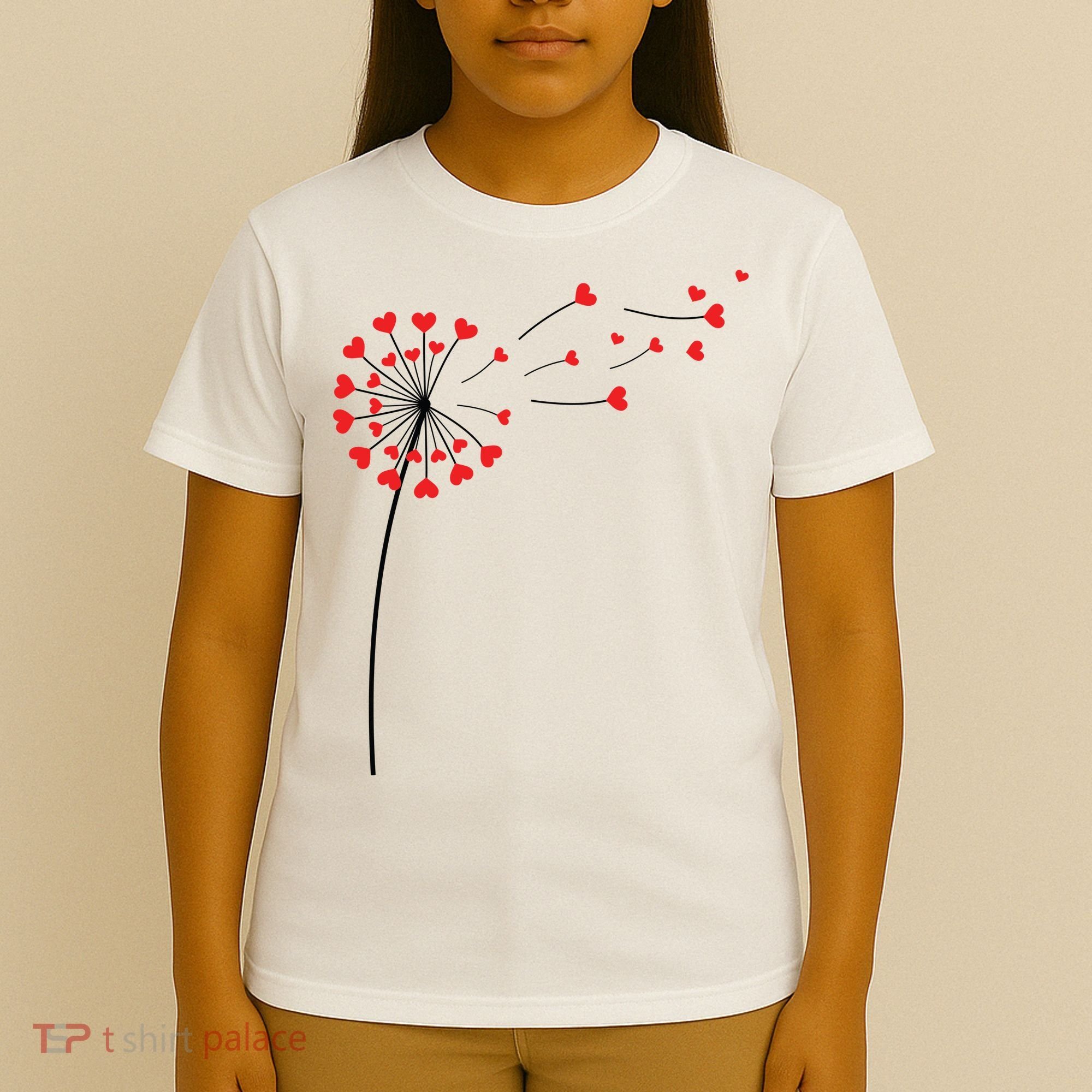 Valentines Day Heart Dandelion Cute T-Shirt
