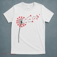 Valentines Day Heart Dandelion Cute T-Shirt thumb 5