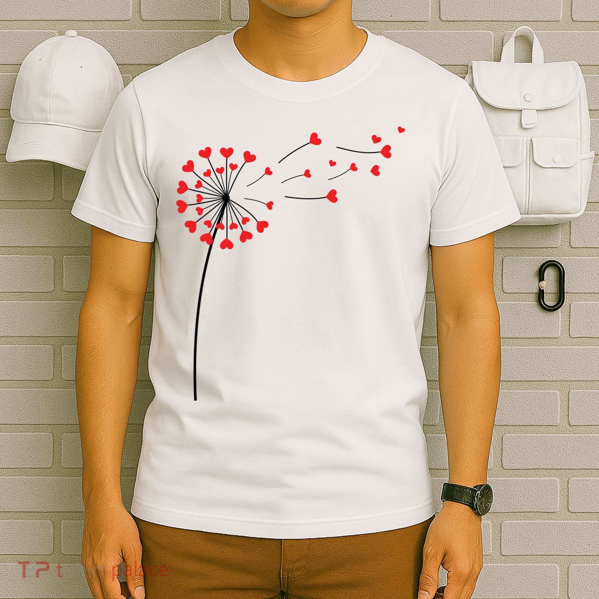Valentines Day Heart Dandelion Cute T-Shirt