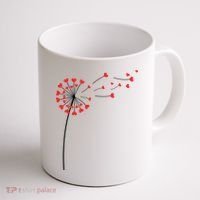 Valentines Day Heart Dandelion Cute Coffee Mug thumb 1