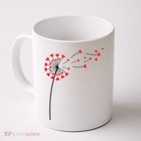 Valentines Day Heart Dandelion Cute Coffee Mug thumb 0