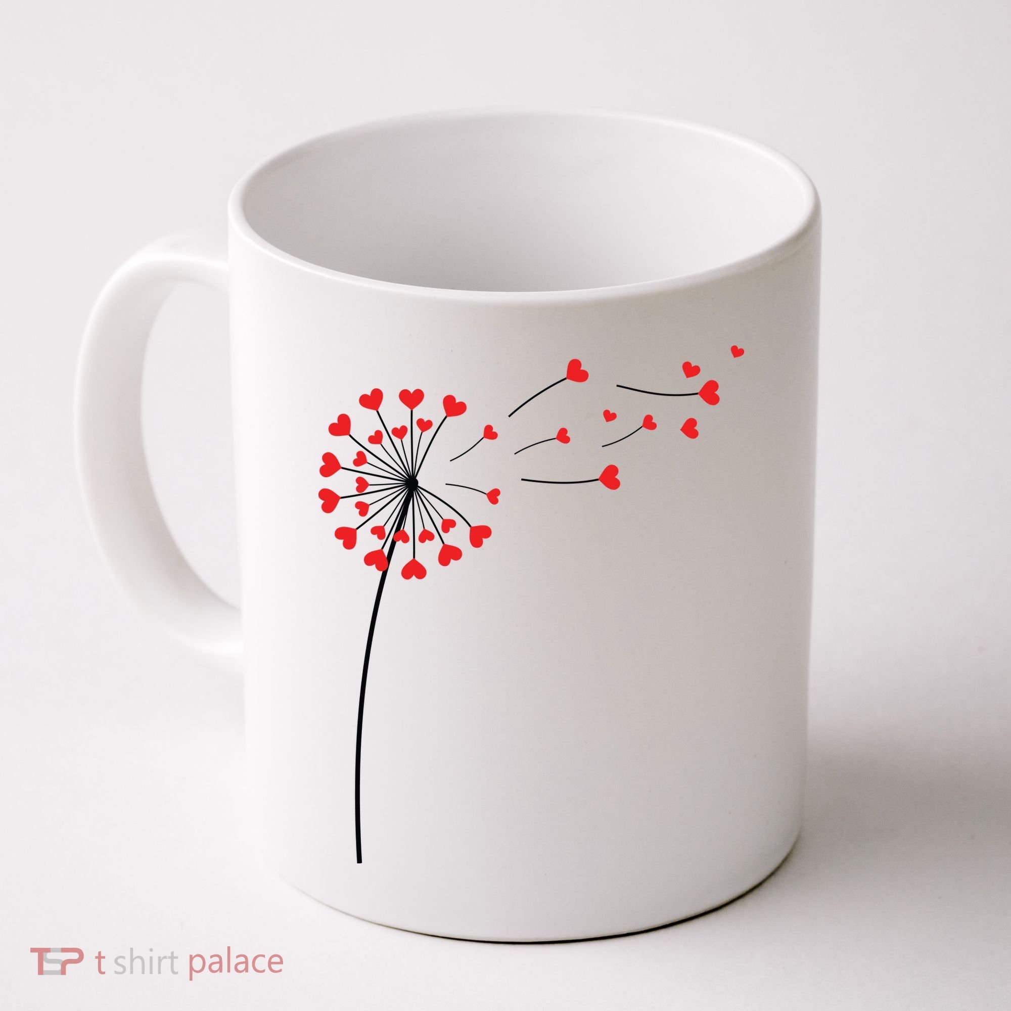 Valentines Day Heart Dandelion Cute Coffee Mug