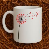 Valentines Day Heart Dandelion Cute Coffee Mug thumb 2