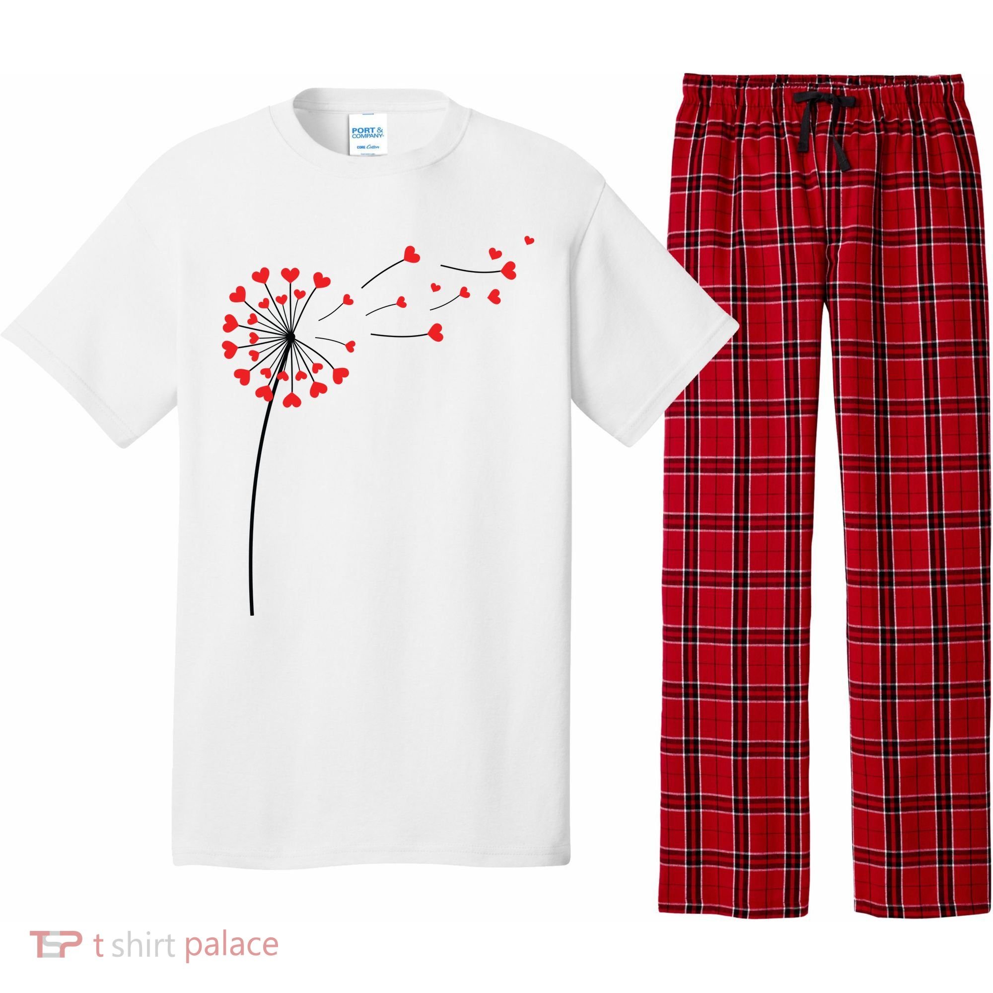 Valentines Day Heart Dandelion Cute Pajama Set