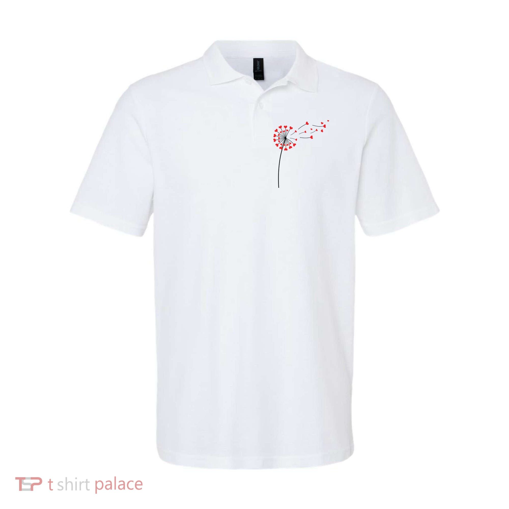 Valentines Day Heart Dandelion Cute Polo