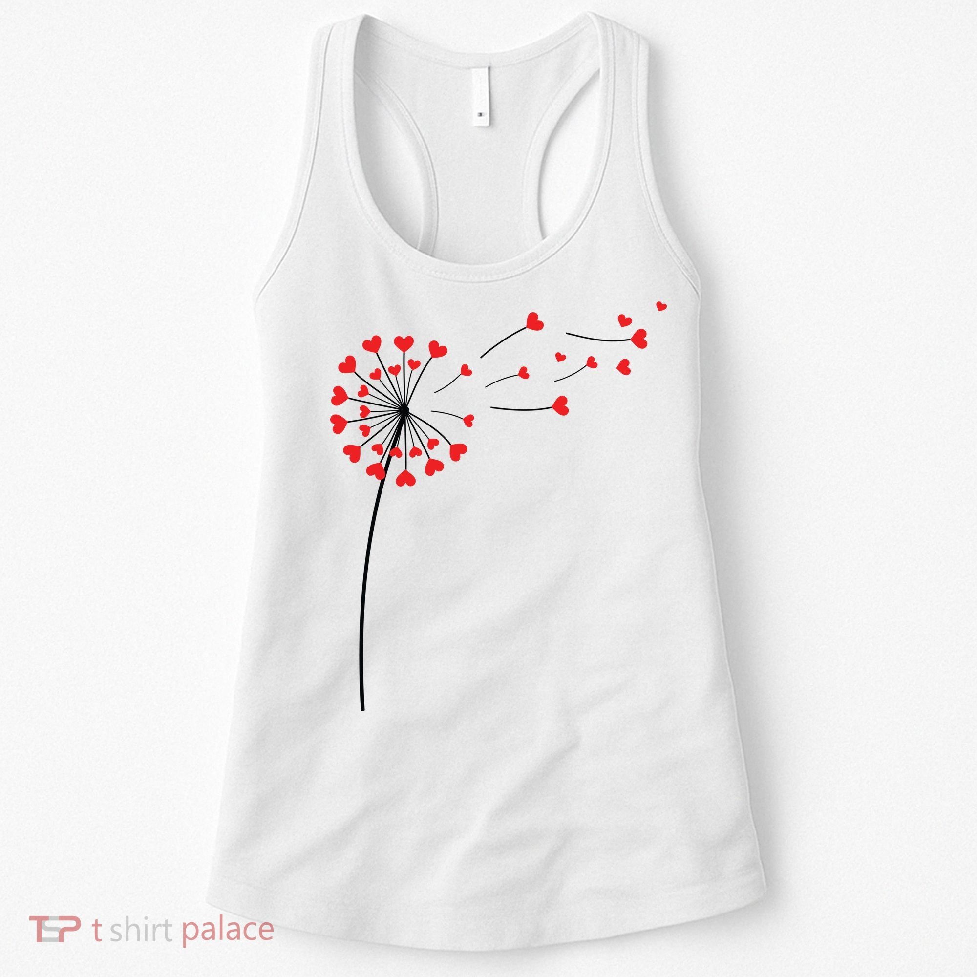 Valentines Day Heart Dandelion Cute Women's Tank Top