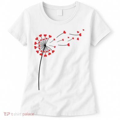 Valentines Day Heart Dandelion Cute Women's T-Shirt