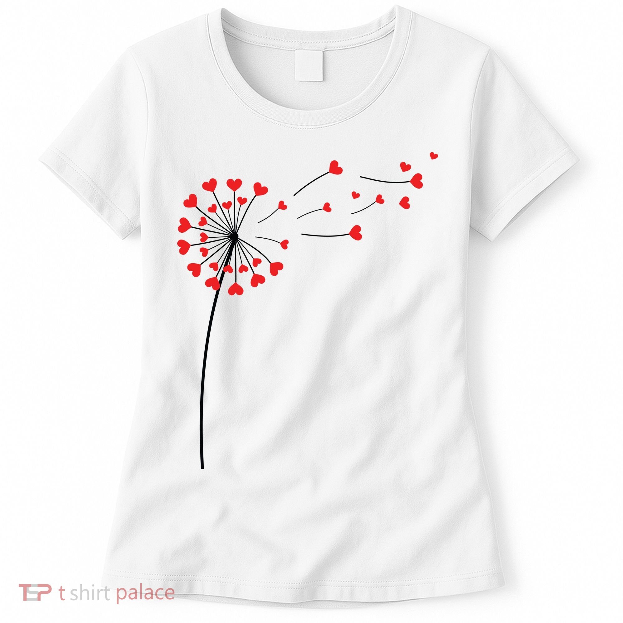 Valentines Day Heart Dandelion Cute Women's T-Shirt