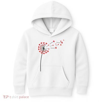 Valentines Day Heart Dandelion Cute Kids Hoodie