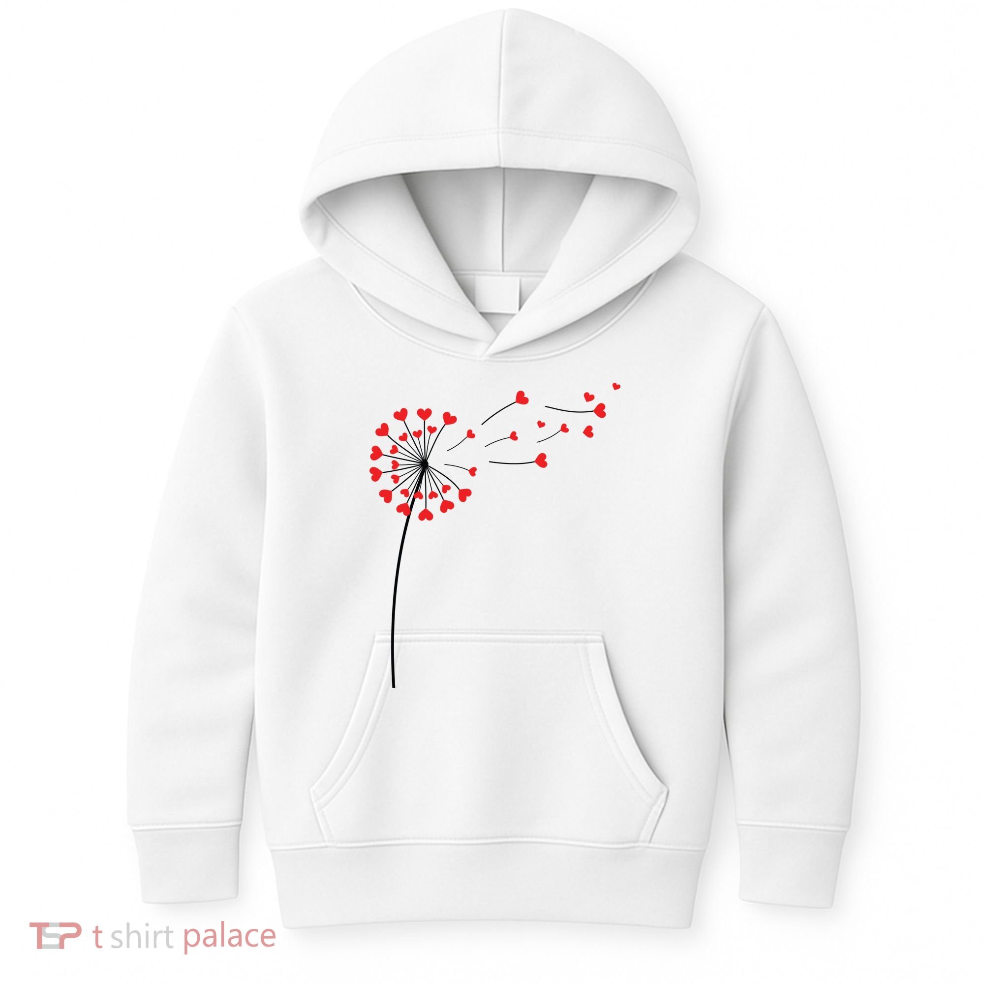 Valentines Day Heart Dandelion Cute Kids Hoodie
