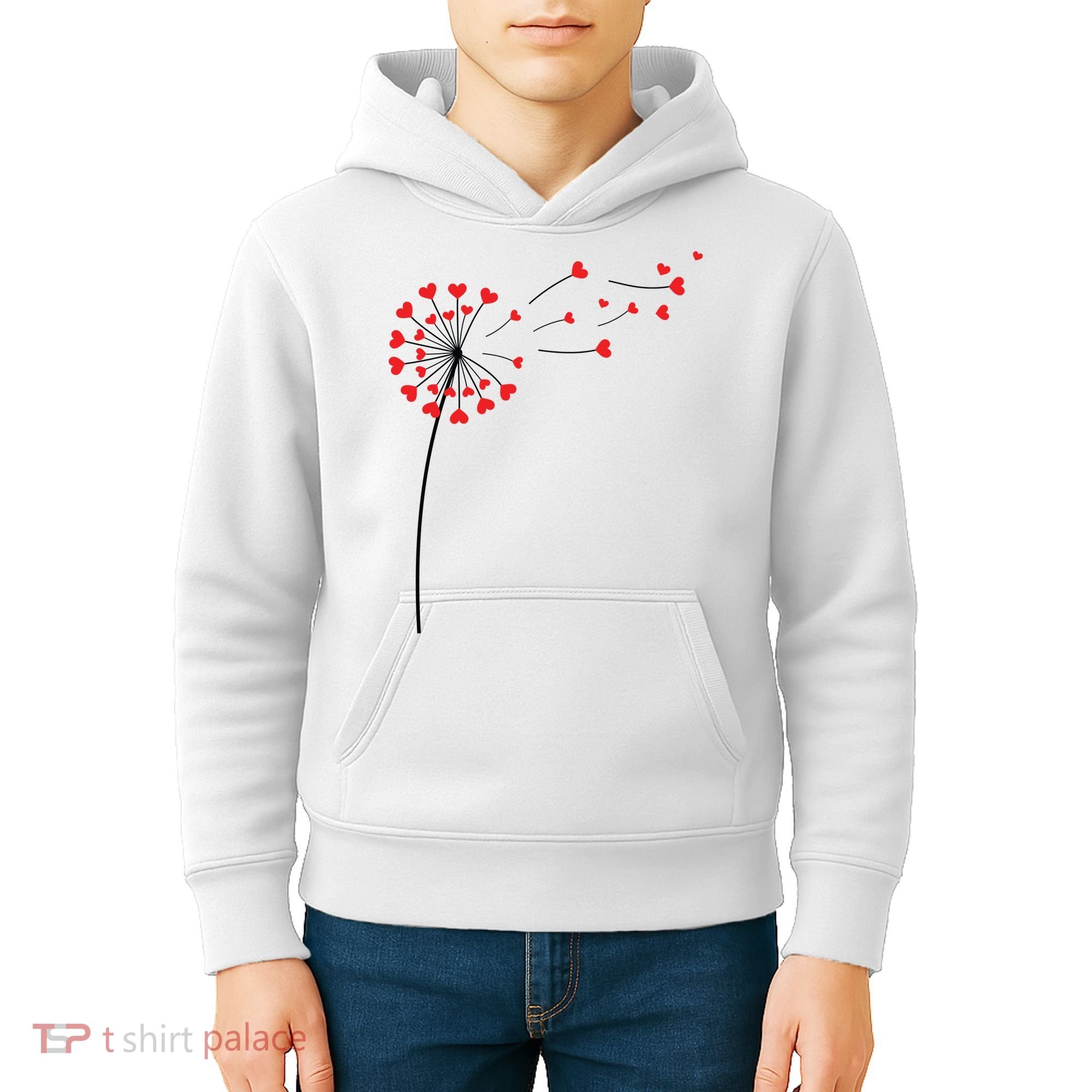 Valentines Day Heart Dandelion Cute Kids Hoodie