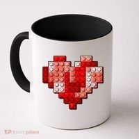 Valentines Day Heart Love Building Blocks Bricks Coffee Mug thumb 0