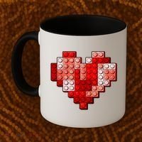 Valentines Day Heart Love Building Blocks Bricks Coffee Mug thumb 2