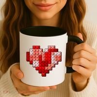 Valentines Day Heart Love Building Blocks Bricks Coffee Mug thumb 3