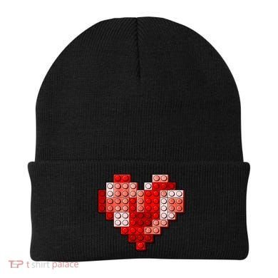 Valentines Day Heart Love Building Blocks Bricks Beanie