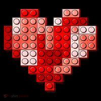 Valentines Day Heart Love Building Blocks Bricks Women's Hoodie thumb 2