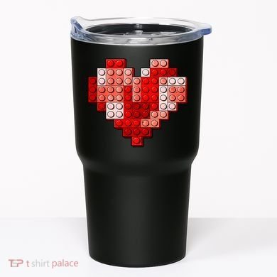 Valentines Day Heart Love Building Blocks Bricks Tumbler