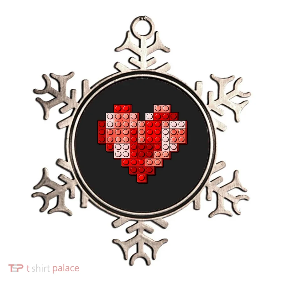 Valentines Day Heart Love Building Blocks Bricks Ornament