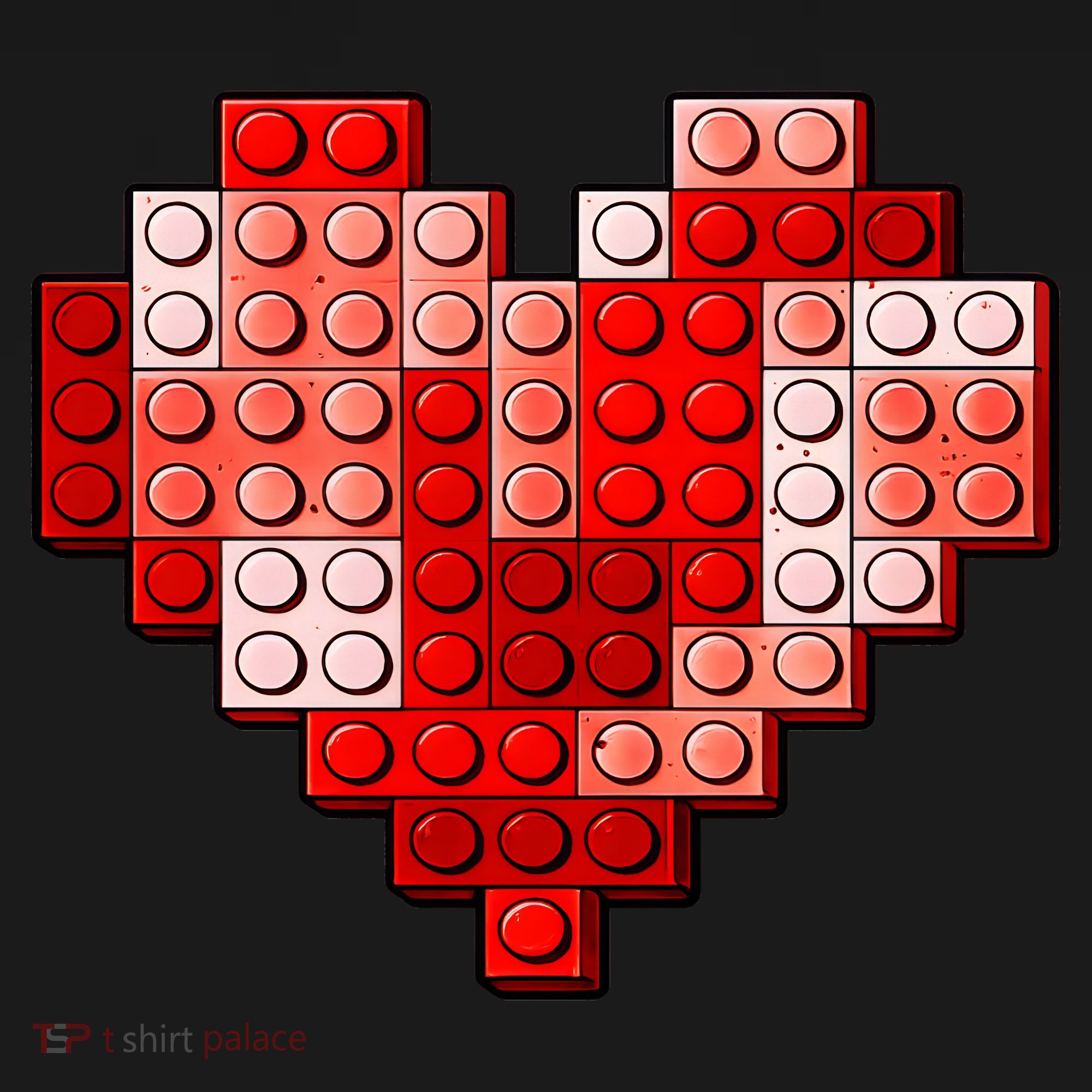 Valentines Day Heart Love Building Blocks Bricks Women's Tank Top