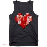 Valentines Day Heart Love Building Blocks Bricks Tank Top thumb 0