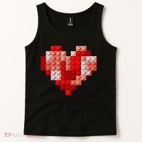 Valentines Day Heart Love Building Blocks Bricks Tank Top thumb 2