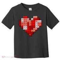 Valentines Day Heart Love Building Blocks Bricks Toddler T-Shirt thumb 0