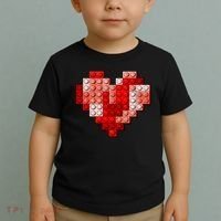 Valentines Day Heart Love Building Blocks Bricks Toddler T-Shirt thumb 2