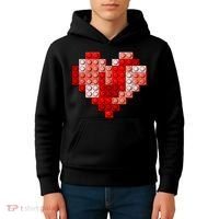 Valentines Day Heart Love Building Blocks Bricks Kids Hoodie thumb 4