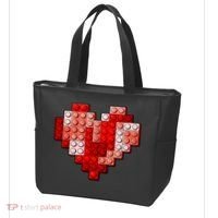 Valentines Day Heart Love Building Blocks Bricks Tote Bag thumb 3