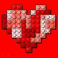 Valentines Day Heart Love Building Blocks Bricks Santa Hat thumb 1