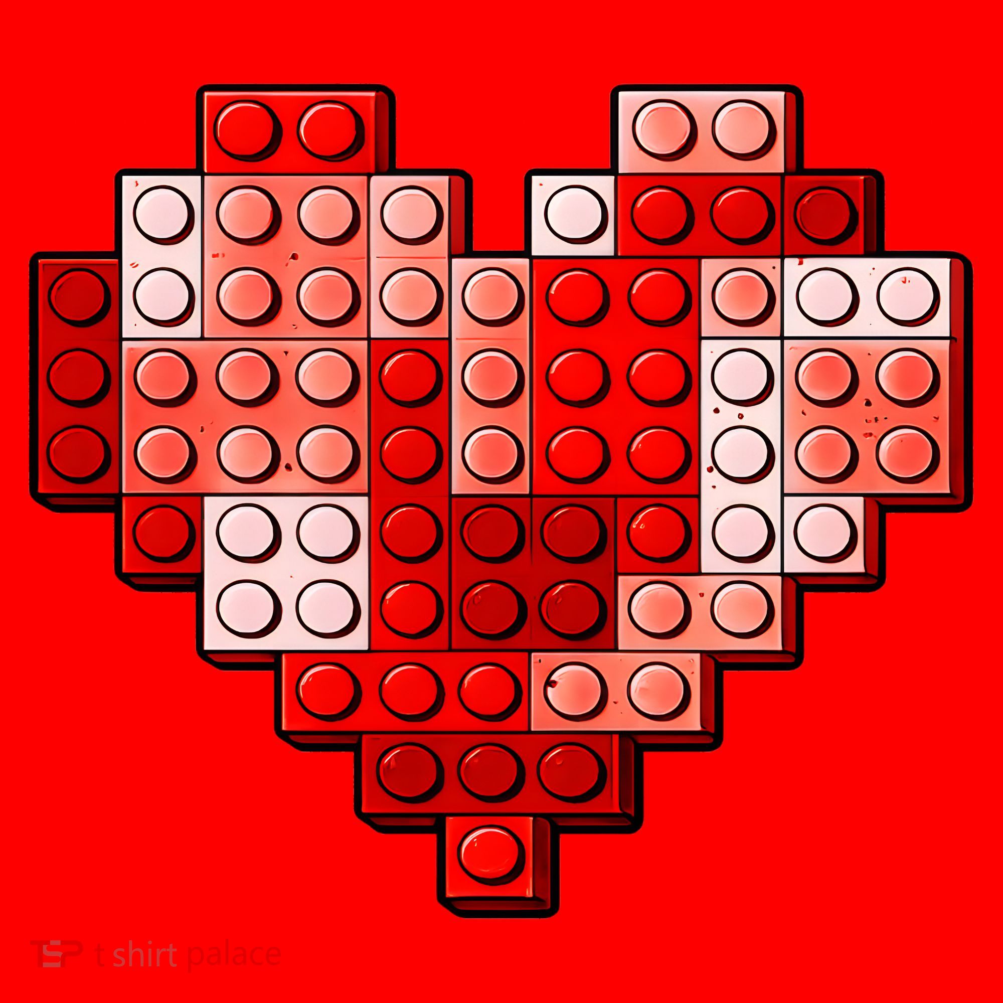 Valentines Day Heart Love Building Blocks Bricks Santa Hat