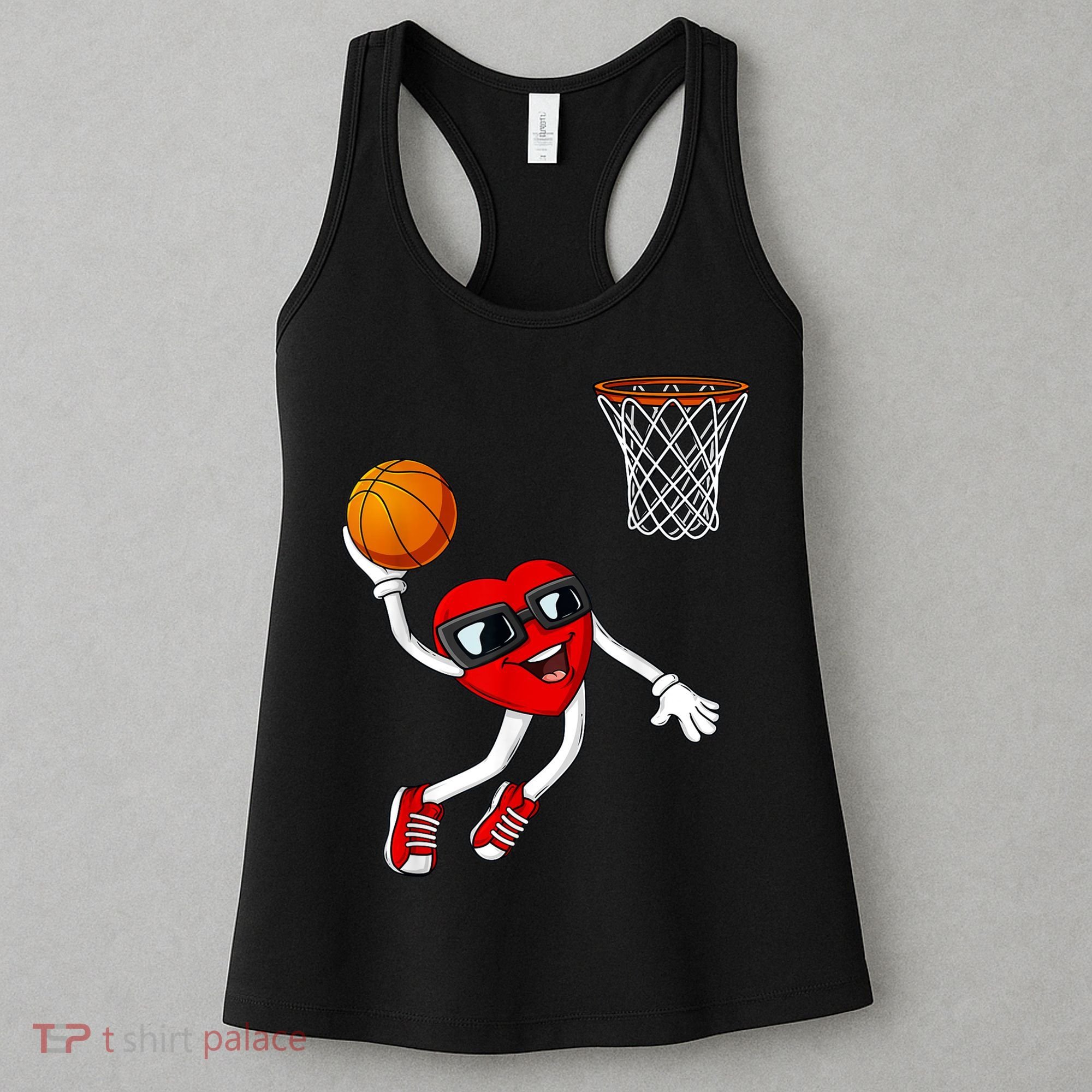 Valentines Day Heart Dunking Basketball Boys Girls Kids Women's Tank Top