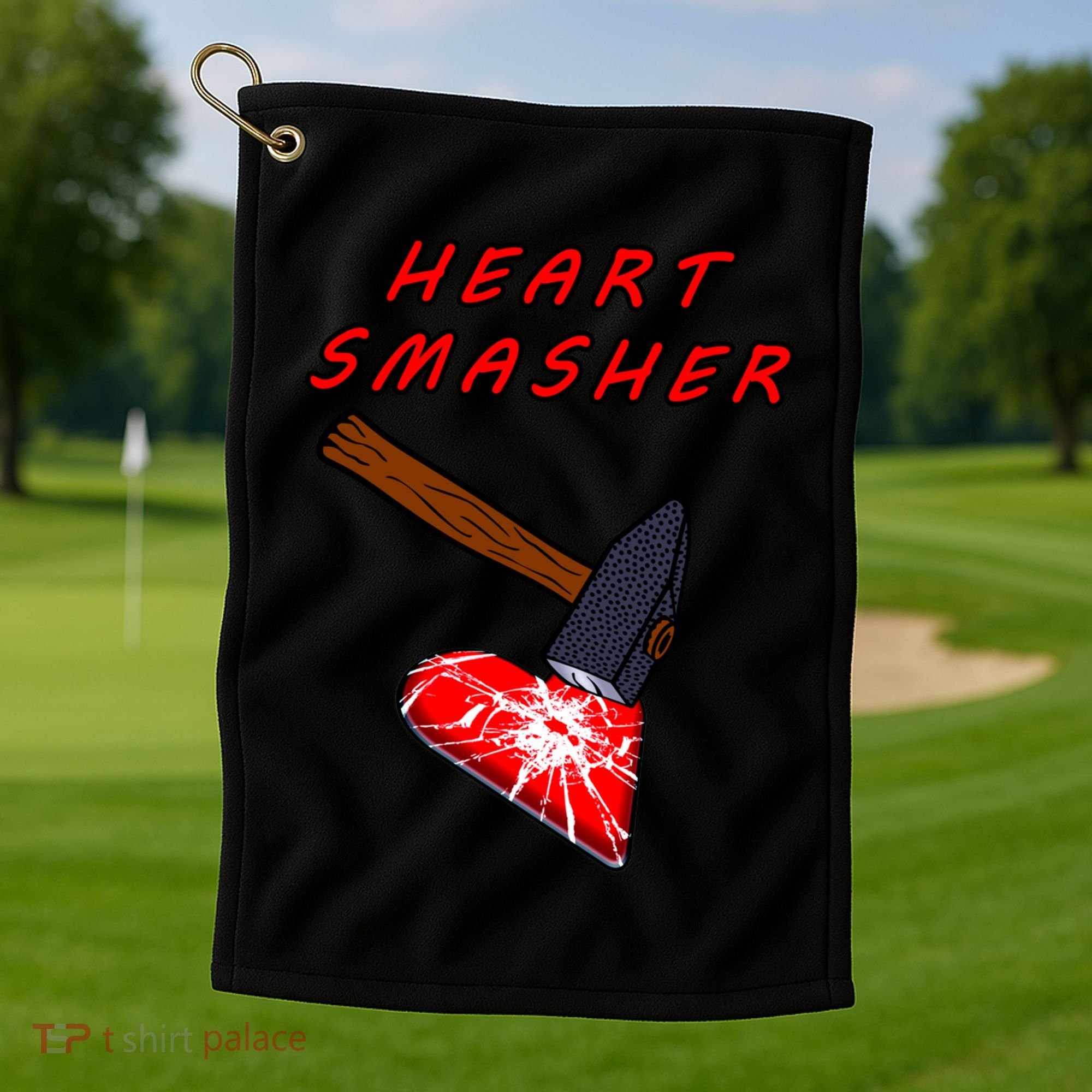 Valentines Day Heart Smasher Crusher Love Partner Gift Idea Gift Golf Towel
