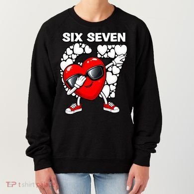 Valentines Day Hearts Dabbing Six Seven 67 Meme Women's Sweatshirt
