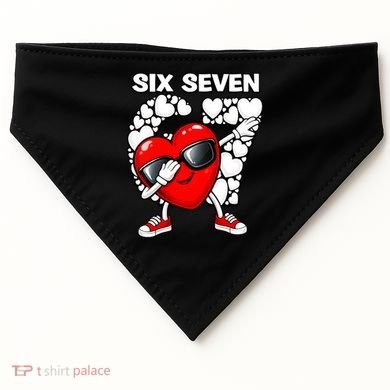 Valentines Day Hearts Dabbing Six Seven 67 Meme USA-Made Doggie Bandana