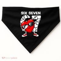 Valentines Day Hearts Dabbing Six Seven 67 Meme USA-Made Doggie Bandana thumb 0