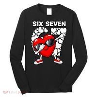 Valentines Day Hearts Dabbing Six Seven 67 Meme Long Sleeve Shirt thumb 0